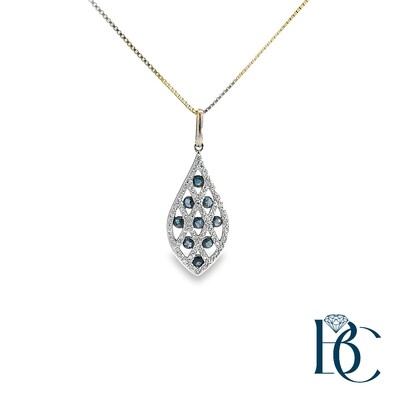 14K Saphire & Diamond .18ctw