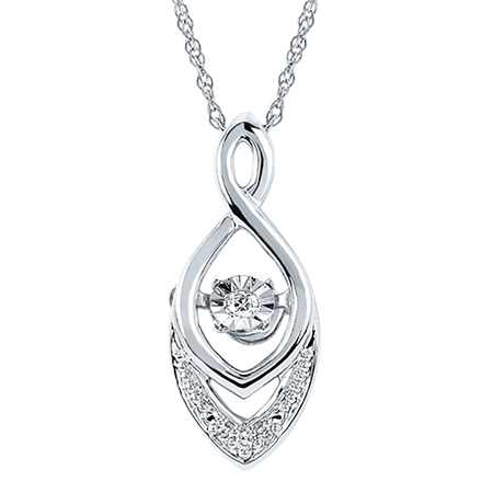 SS .03ctw Diamonds Necklace 18" Shimmering Diamonds