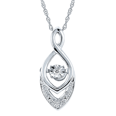 SS .03ctw Diamonds Necklace 18" Shimmering Diamonds