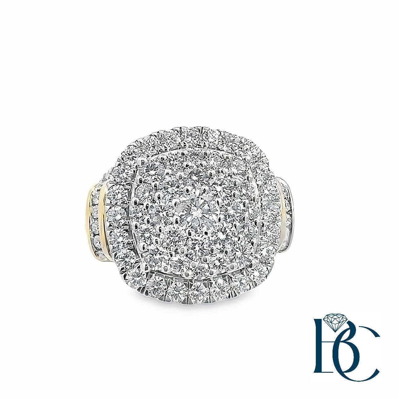 10K YG 4.00ctw Lab Diamond Bridal Set
