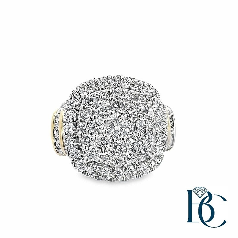 10K YG 4.00ctw Lab Diamond Bridal Set