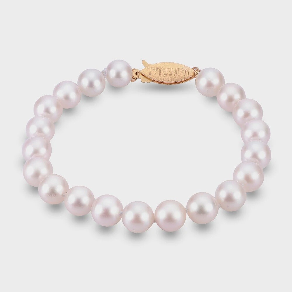 6.5-7mm Akoya Pearl Bracelet 14k YG Clasp 7.5"