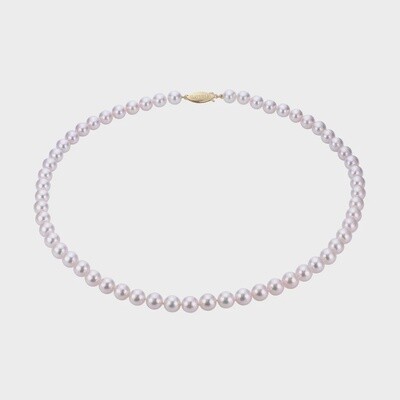 7-7.5mm Akoya Pearl Necklace 14K Clasp 18"