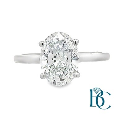 14k WG Oval 1.00ct Lab Diamond Solitaire Ring