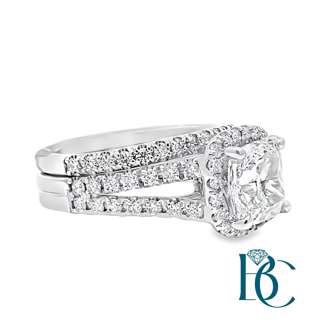 14K  2.40ct Lab Diamond Bridal Set (center 2.00ct)