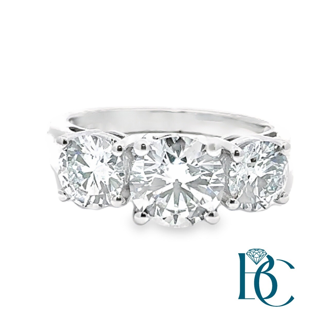 14k WG 2.00ctw Lab Diamond 3 Stone Ring