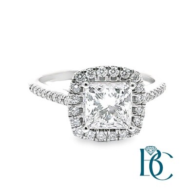 14K WG 1.25CT Lab Grown Ring Princess Cut Sz 6.5