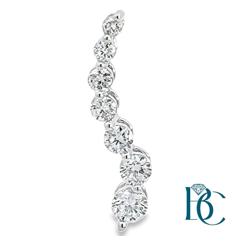 14K WG 1.00ctw Lab Grown Diamond Journey Pendant