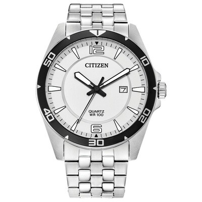 Citizen Quartz White Dial Stainless Steel Watch