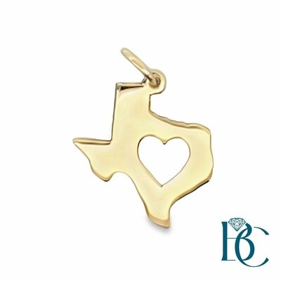 10K YG Texas Heart Pendant BCJ1033