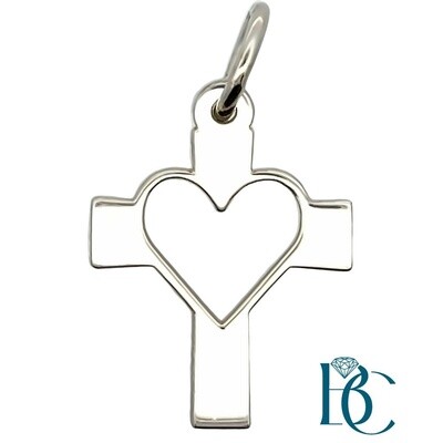 Cross with Heart Center Pendant BCJ1011