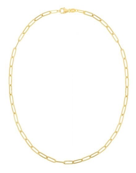 14K YG 4.1mm Paperclip Chain 18"