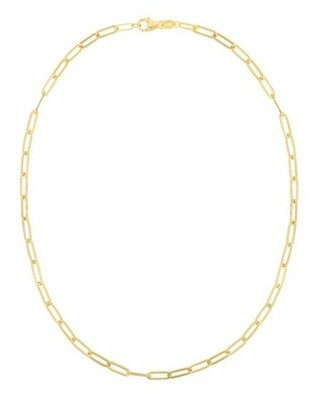 14K YG 4.1mm Paperclip Chain 18"