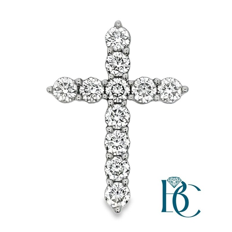 10K 1.00ctw Lab Diamond Cross Pendant