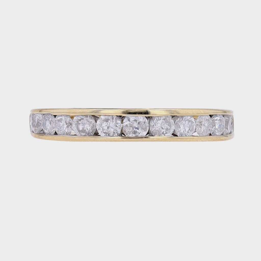 14K YG .071ctw Diamond Wedding Band
