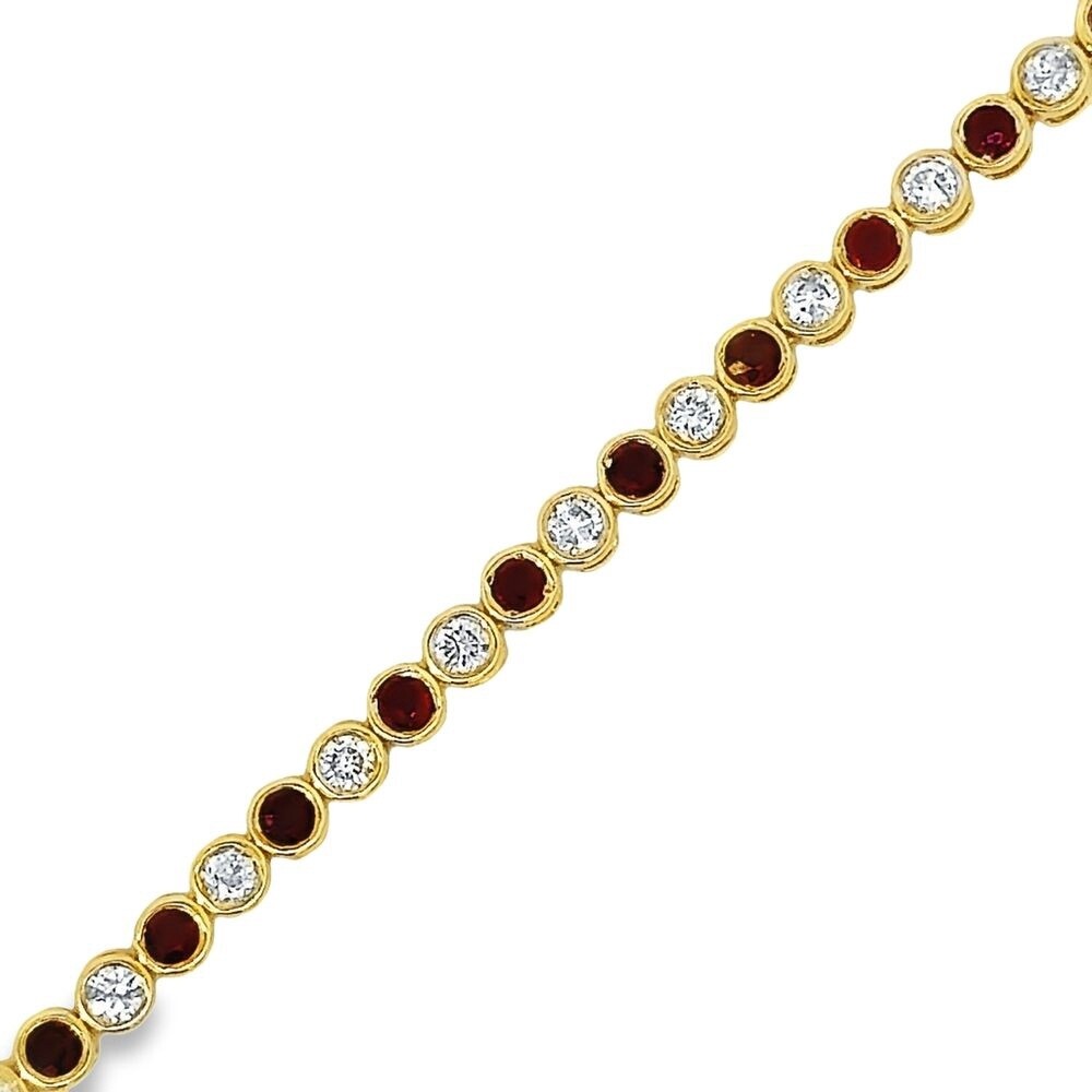 10K YG 1.09ctw Ruby & Diamond Bracelet