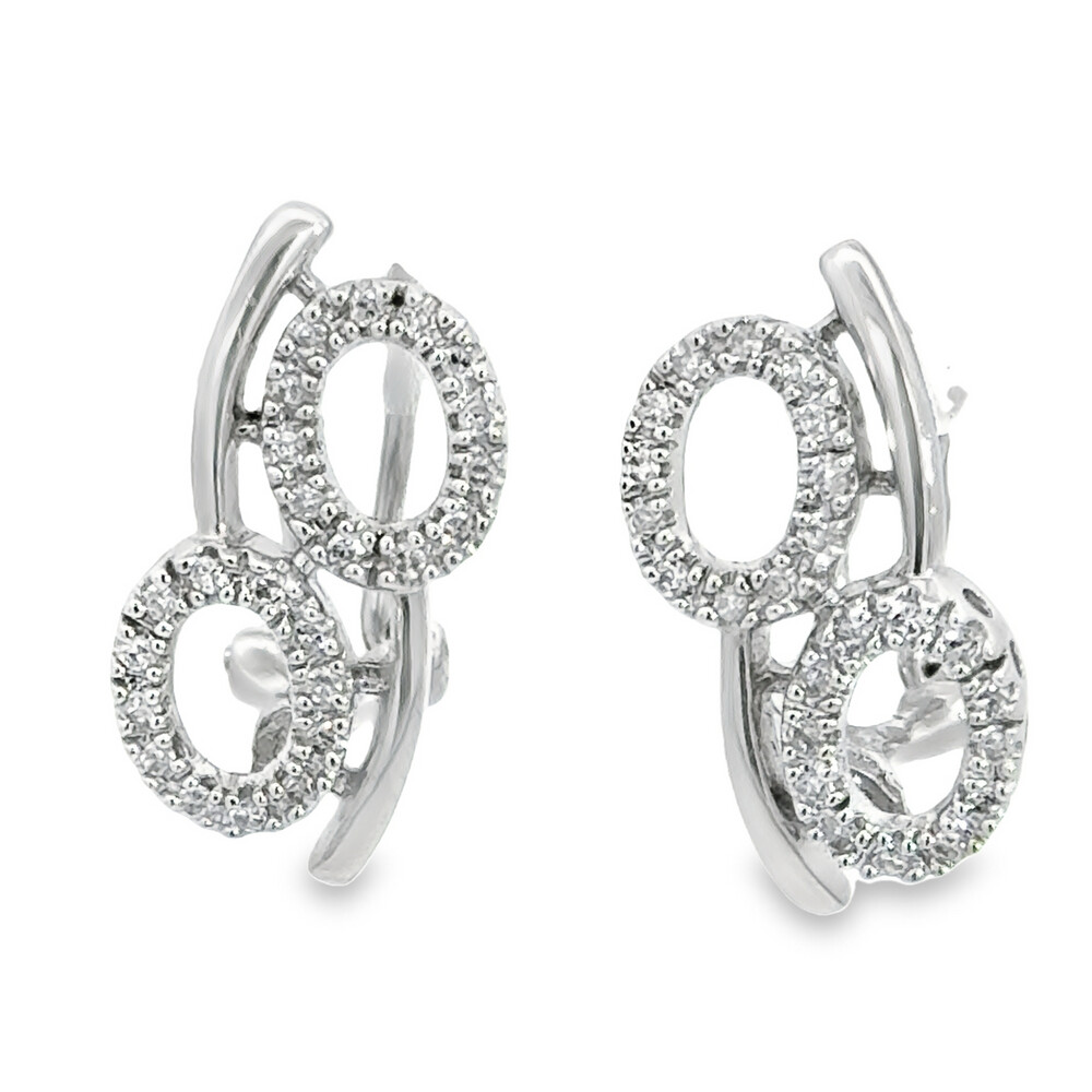 14K WG 0.20cttw Diamond Omega Back Earrings