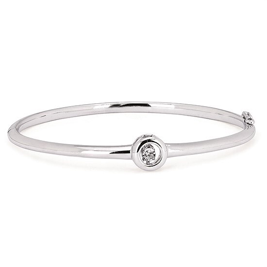 SS 0.05ct Shimmering Diamond Bangle