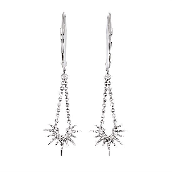 SS 0.04ctw Diamond Sunshine Drop Earrings