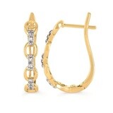 14K YG 0.20ctw Diamond Hoop Earrings