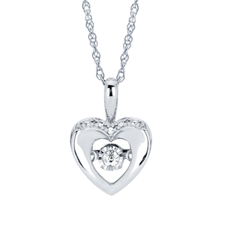 SS Heart 0.03ct Shimmering Diamonds Necklace