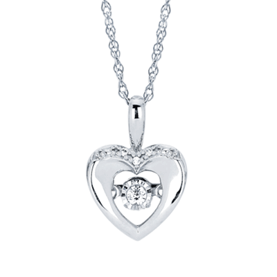 SS Heart 0.03ct Shimmering Diamonds Necklace