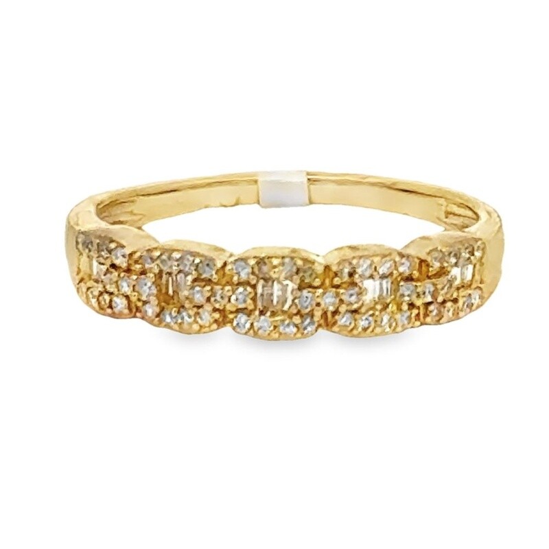 14K YG 0.25ctw Diamond Link Band