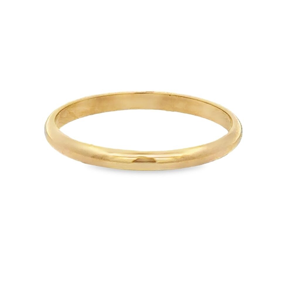 14K YG 2mm Wedding Band Sz 7