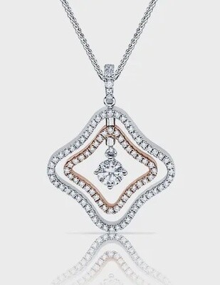 18k WRG 0.85ctw Diamond Reversible Necklace 18"