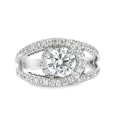 18k WG Semi-Mount 0.84 Diamond Ring