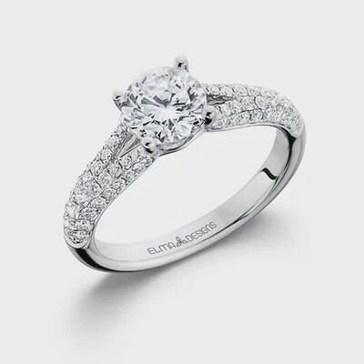 18k WG Semi-Mount 0.52ctw Diamond Ring