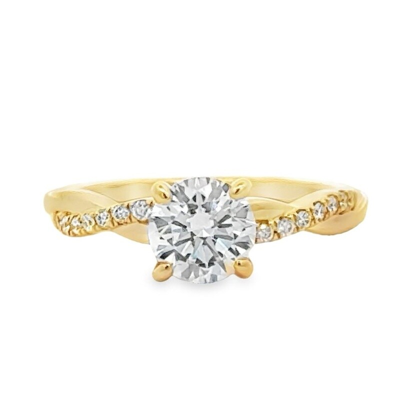 18k YG Semi-Mount 0.13ctw Diamond Ring