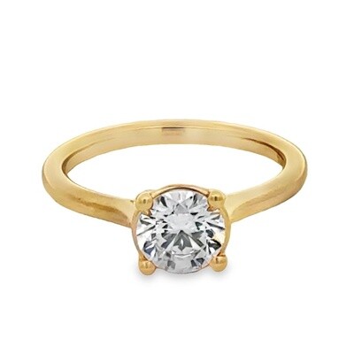 18k YG Solitaire Semi-Mount Engagement Ring