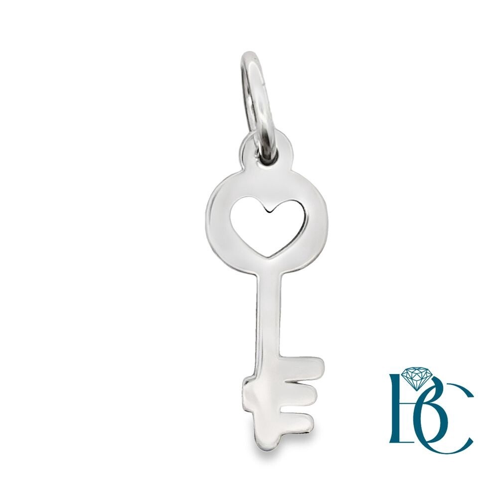 SS Skeleton Key with Heart Charm