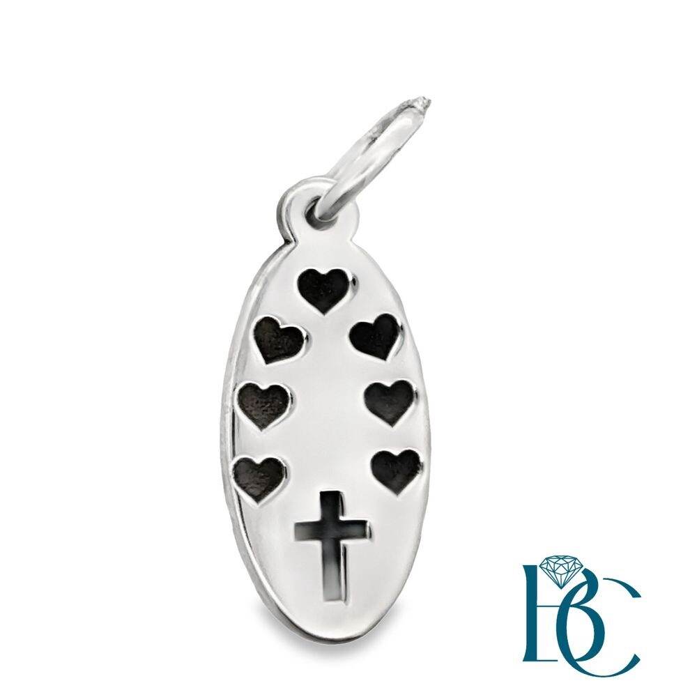 SS Hearts & Cross Charm BCJ1078