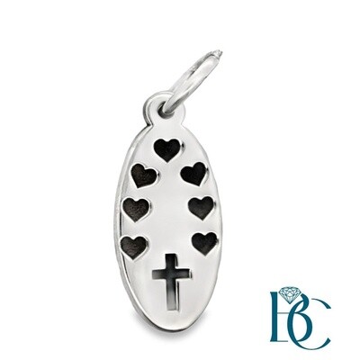 SS Hearts & Cross Charm BCJ1078