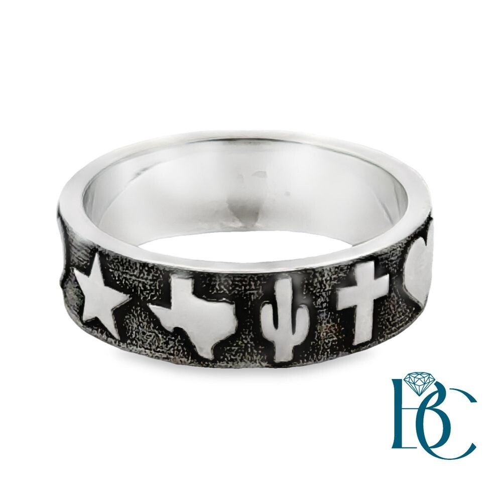 SS Texas Cactus Heart Star Ring BCJ2001