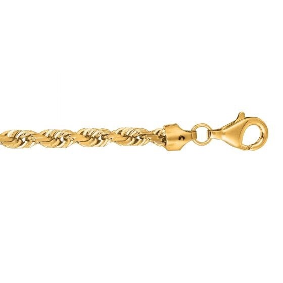 10k YG 5mm Rope Chain with Lobster Clasp 22"