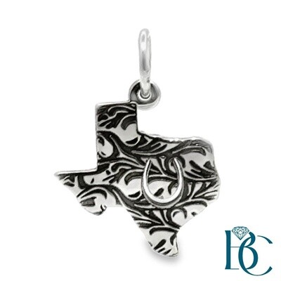 SS Texas Scroll Horseshoe Charm BCJ1098