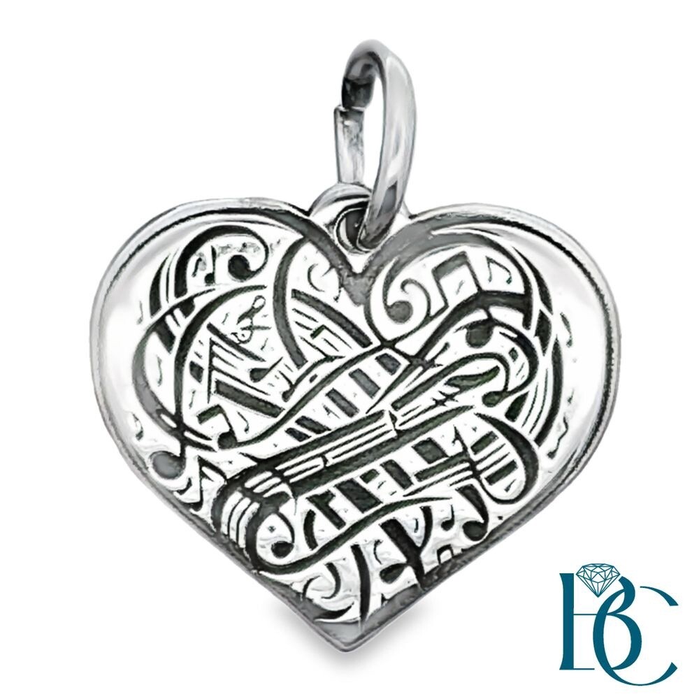 SS Love of Music Heart Charm BCJ1103