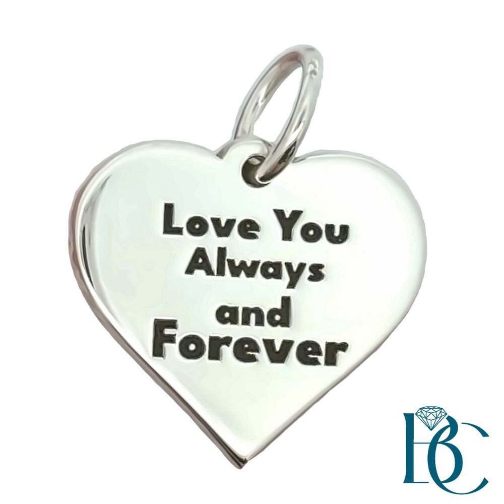 SS Love You Always and Forever Heart Charm BCJ1105