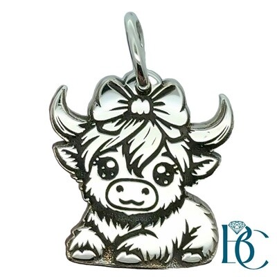 SS Highland Cow with Bow Charm BCJ1111