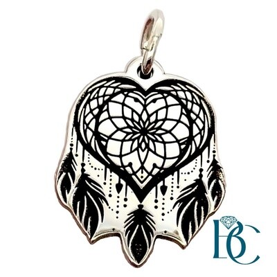 SS Heart Dream Catcher Charm BCJ1115