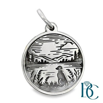 SS Dog by The Lake Scenic View Charm BCJ1117