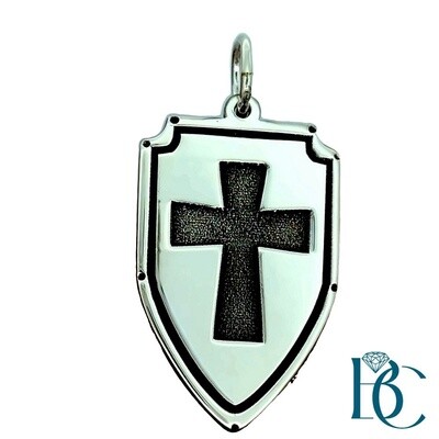 SS Shield for Faith Cross Charm BCJ1121
