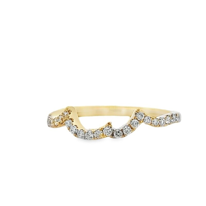 14k YG 0.23ctw Diamond Wedding Band
