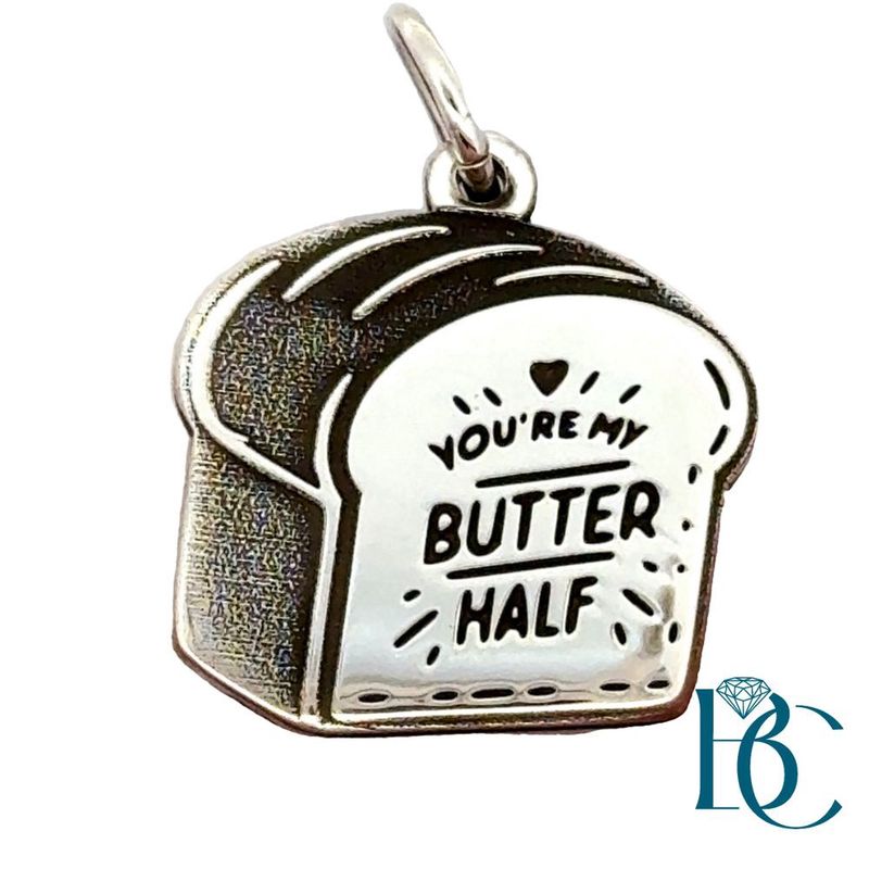 SS Butter Half Bread Loaf Charm BCj1133