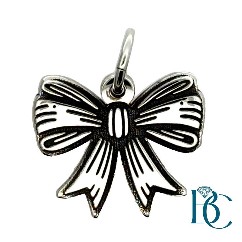 SS Ribbon Bow Charm BCJ1139