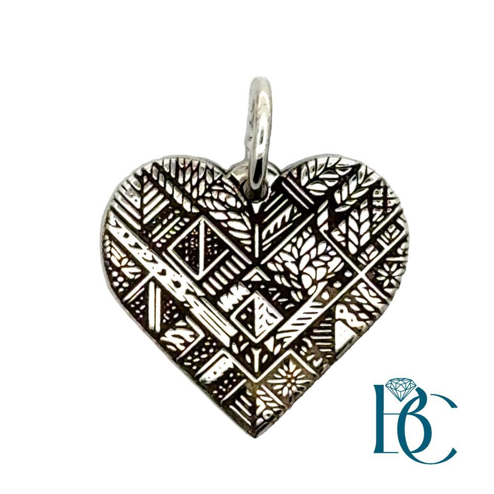 SS Patchwork Heart Charm BCJ1143