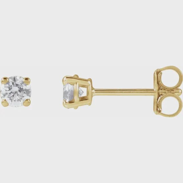 14k YG 1/3ctw Lab Diamond Stud Earrings
